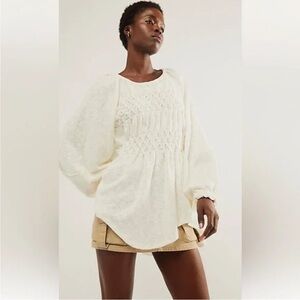 Free People Snowbell Babydoll Sweater